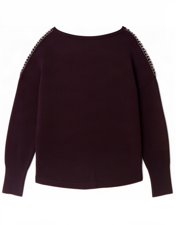 Oasis Damen-Pullover in Übergröße mit U-Boot-Ausschnitt, UK 14, mittelviolette Viskose