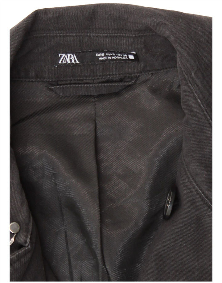 Zara Herren Trenchcoat UK 36 Small Schwarz