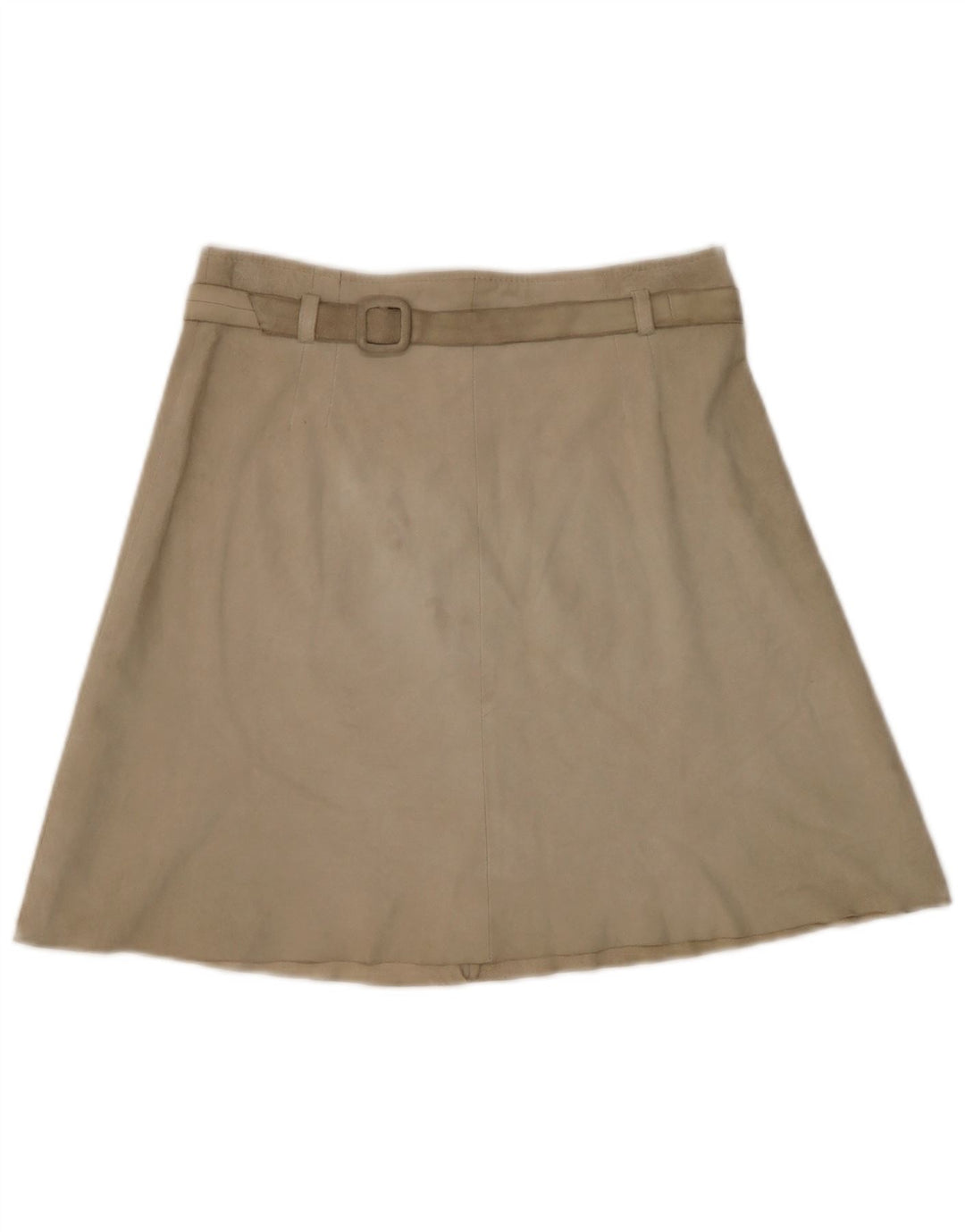 Luna Damen-Wildleder-A-Linien-Rock W28 Mittelbeiges Leder