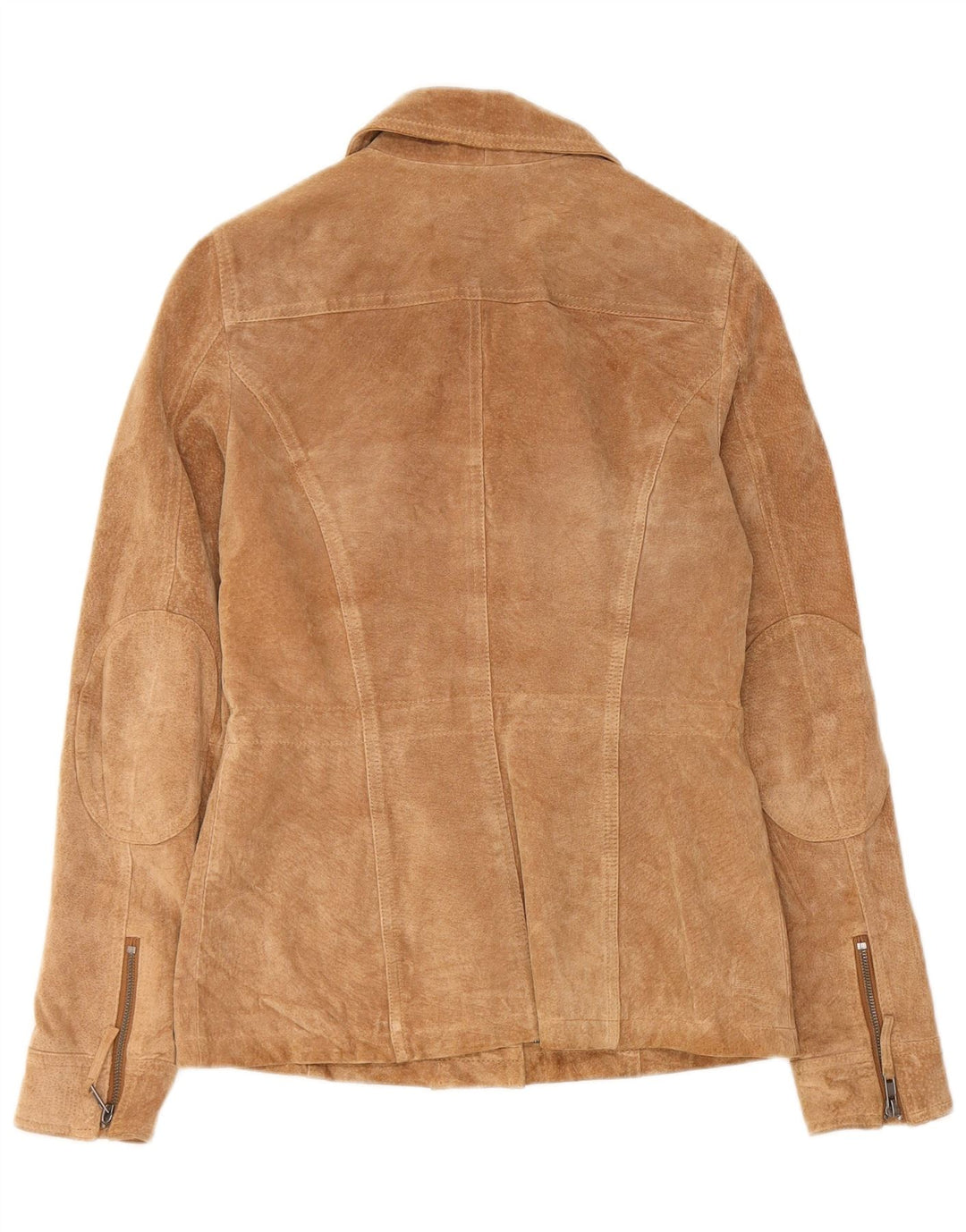 CAMAIEU Damen Wildlederjacke UK 8 Small Beige Leder
