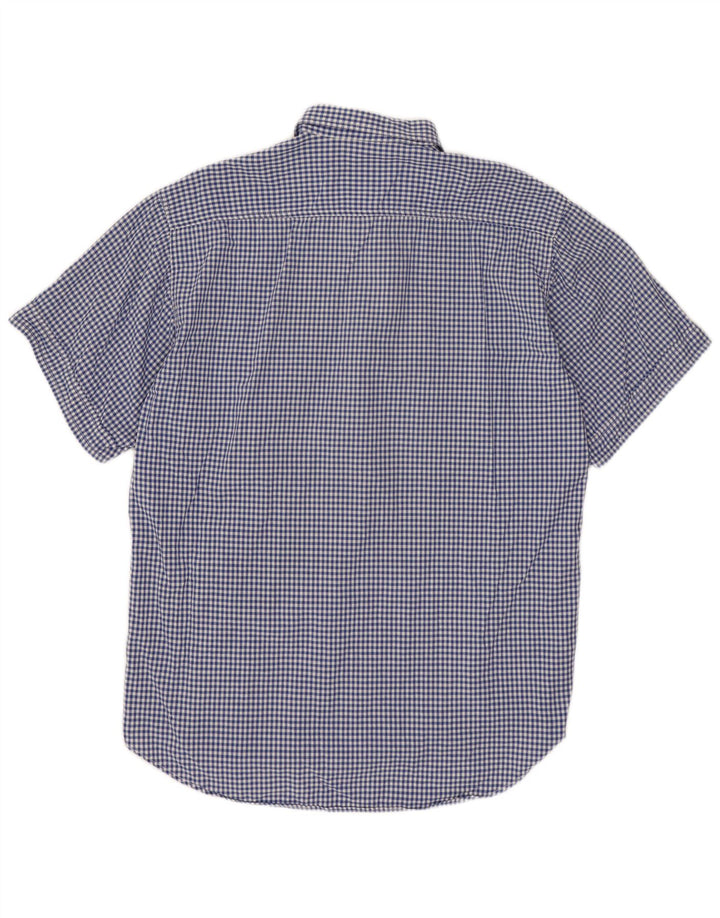 BENETTON Herren Kurzarmhemd XL Blau Gingham