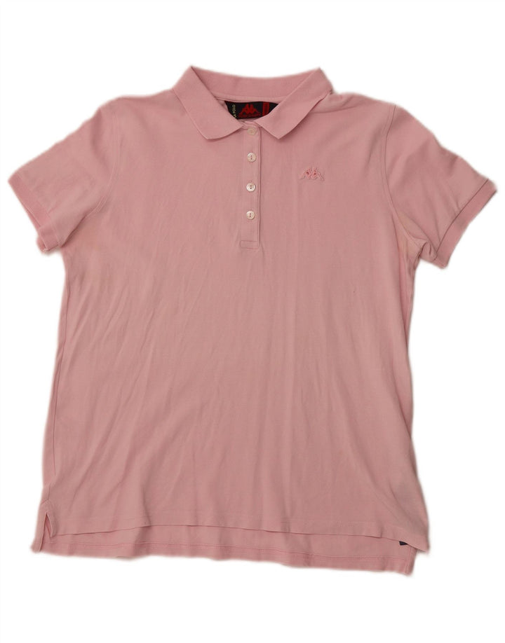 KAPPA Damen Poloshirt UK 12 Mittelrosa Baumwolle