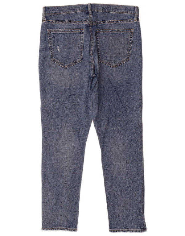 Gap Damen Girlfriend Distressed Slim Jeans W28 L27 Blaue Baumwolle
