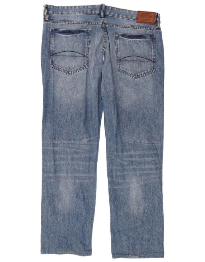 Fat Face Herren Straight Jeans W38 L29 Blaue Baumwolle