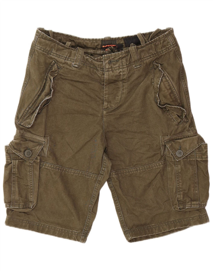 SUPERDRY Herren-Cargoshorts W32, mittlere Khaki-Baumwolle