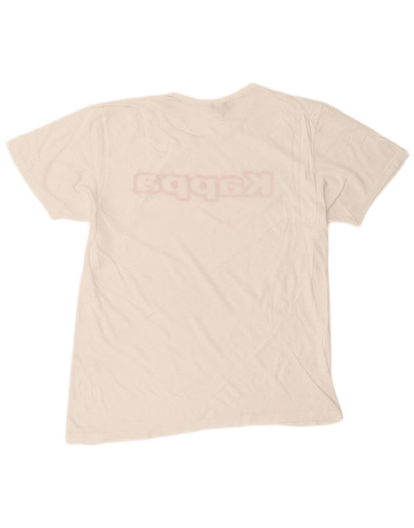Kappa Herren Grafik-T-Shirt-Oberteil XL aus weißer Baumwolle