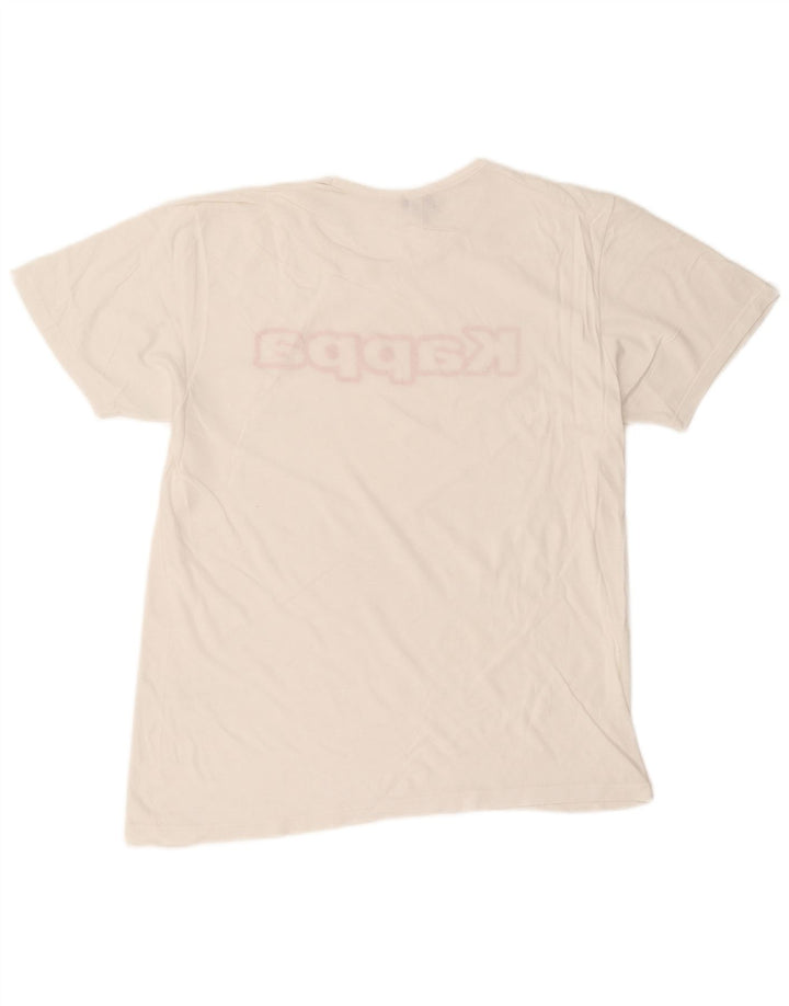 Kappa Herren Grafik-T-Shirt-Oberteil XL aus weißer Baumwolle