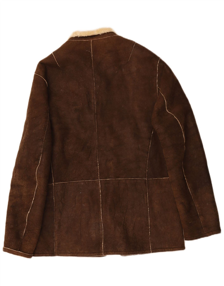 Grifoni Herren Shearling Jacke IT 50 Large Braun