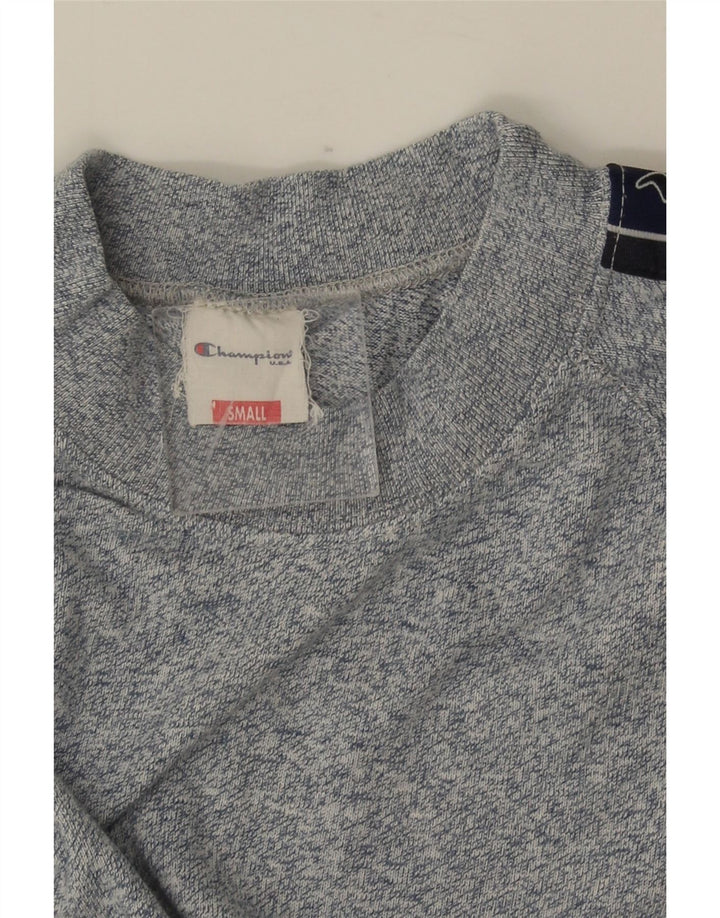 Champion Herren-T-Shirt mit Grafik, Größe S, Blau meliert