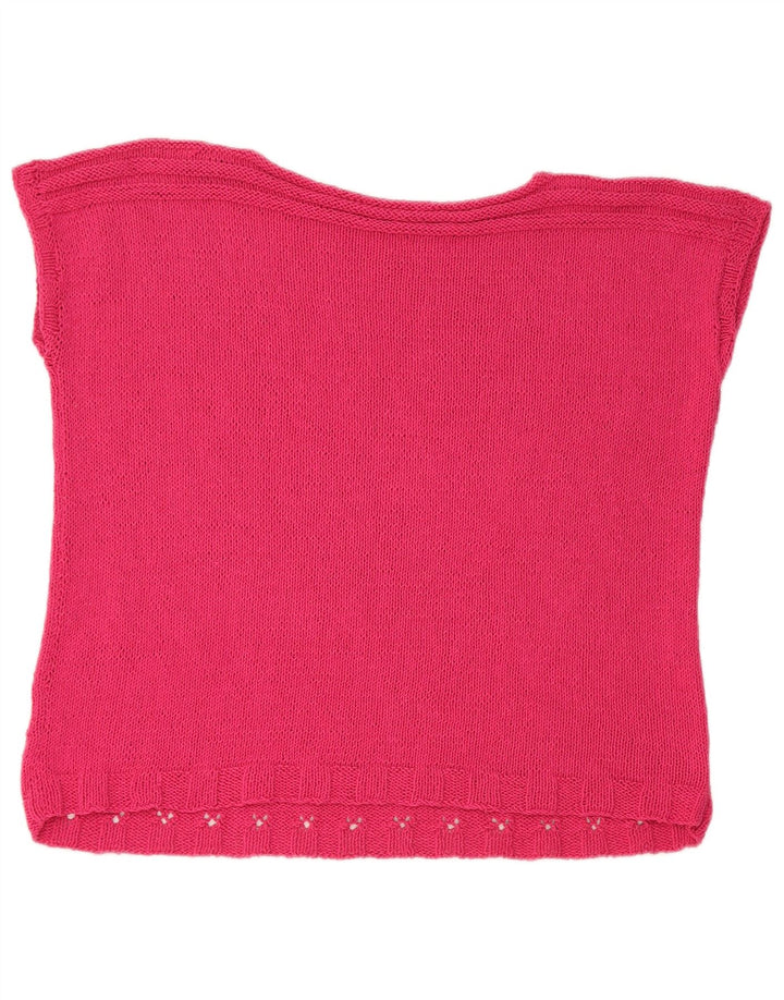 Vintage Damen Weste Tank Top UK 14 Large Pink