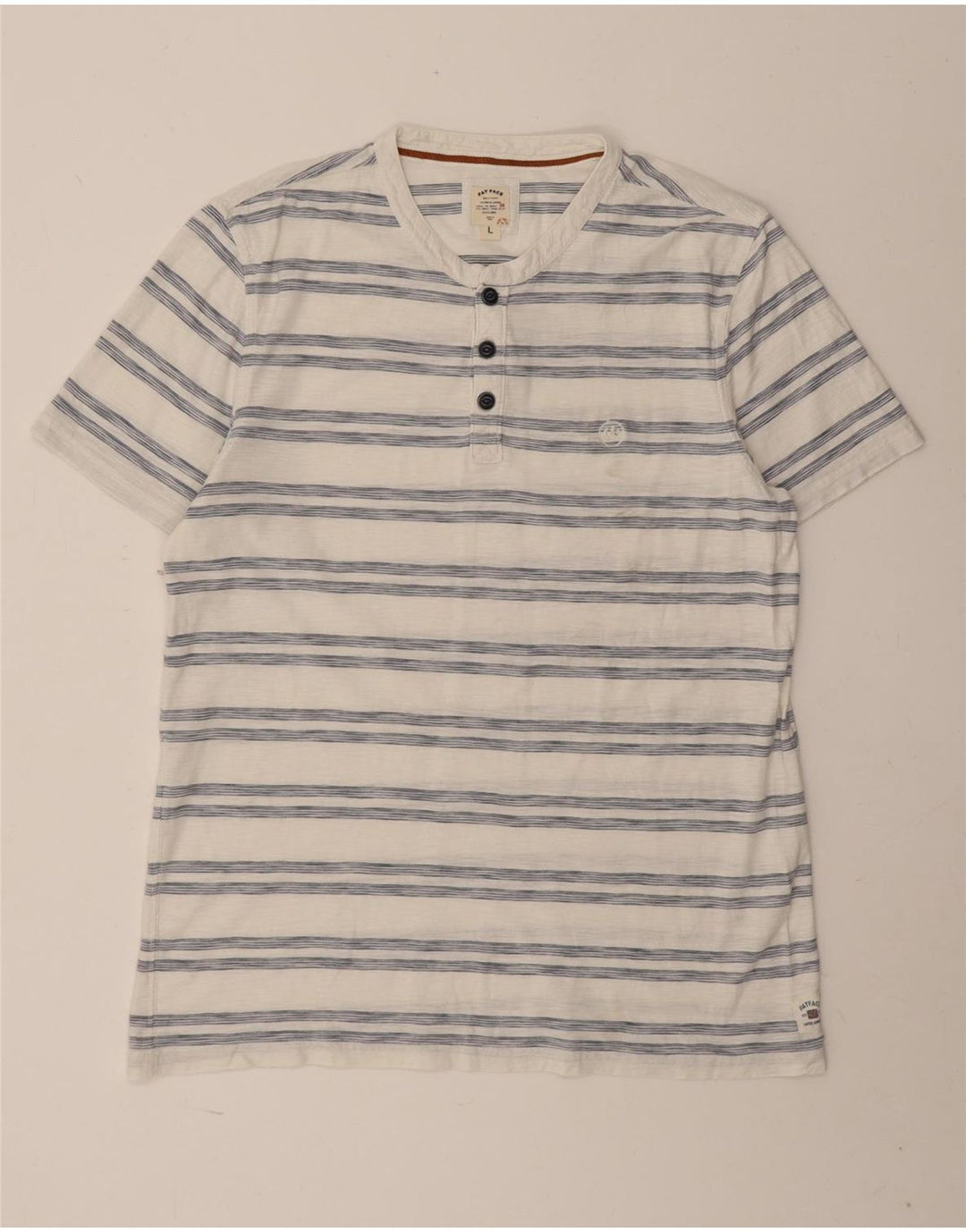 Fat Face Herren-T-Shirt aus Baumwolle, groß, weiß gestreift