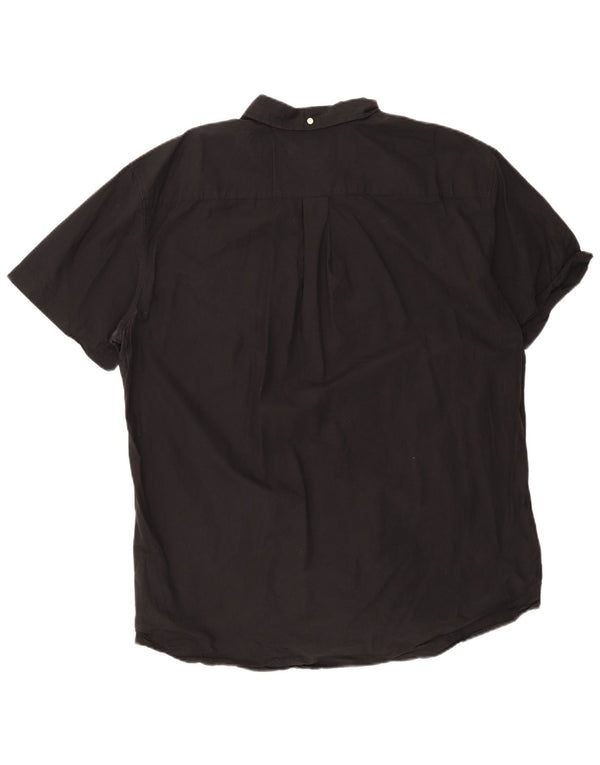 Tommy Hilfiger Herren-Hemd, kurzärmelig, klassische Passform, 2XL, schwarze Baumwolle