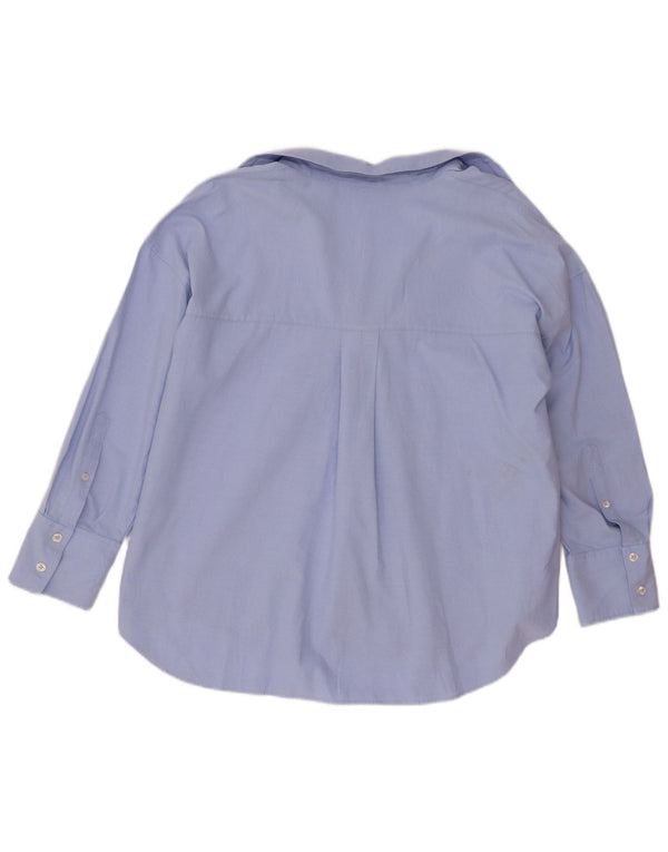 Zara Womens Loose Fit Shirt UK 14 Mittelblaue Baumwolle