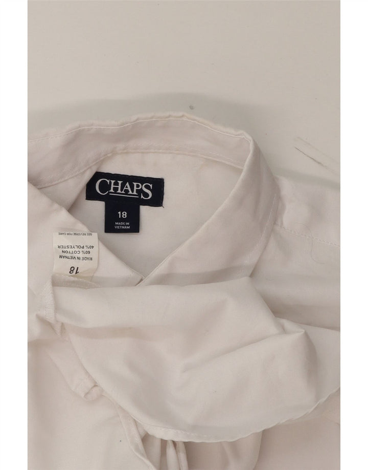 CHAPS Boys Shirt 15-16 Years White Cotton Vintage Chaps and Second-Hand Chaps from Messina Hembry 