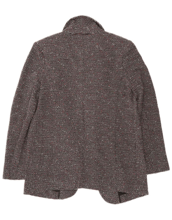 Marks & Spencer Offene Damen-Blazerjacke, UK 12, mittelschwarz gefleckt