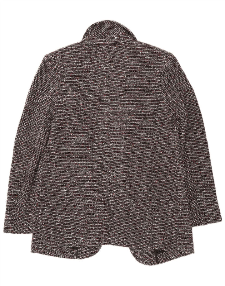Marks & Spencer Offene Damen-Blazerjacke, UK 12, mittelschwarz gefleckt