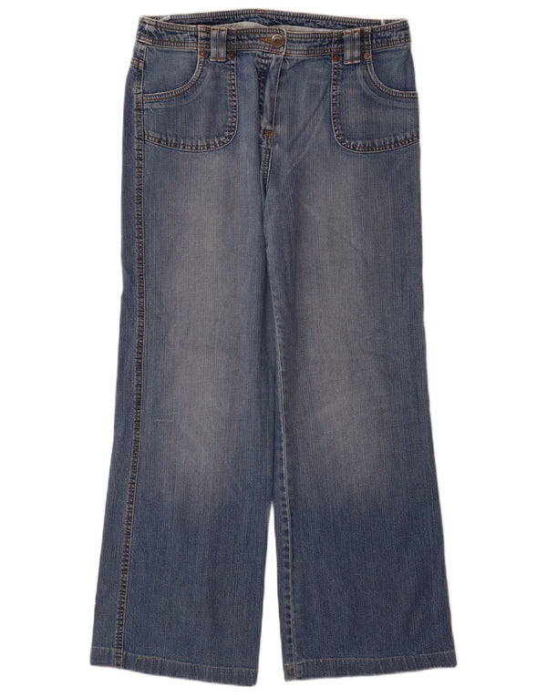 Marks & Spencer Damen-Jeans mit weitem Bein, UK 14, Größe L W32 L30, blaue Baumwolle