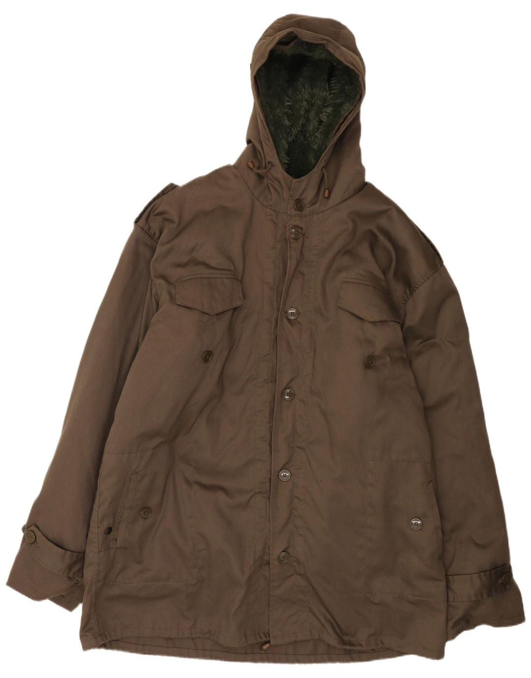 Vintage Herren Kapuzenparka Jacke IT 62 6XL Braun
