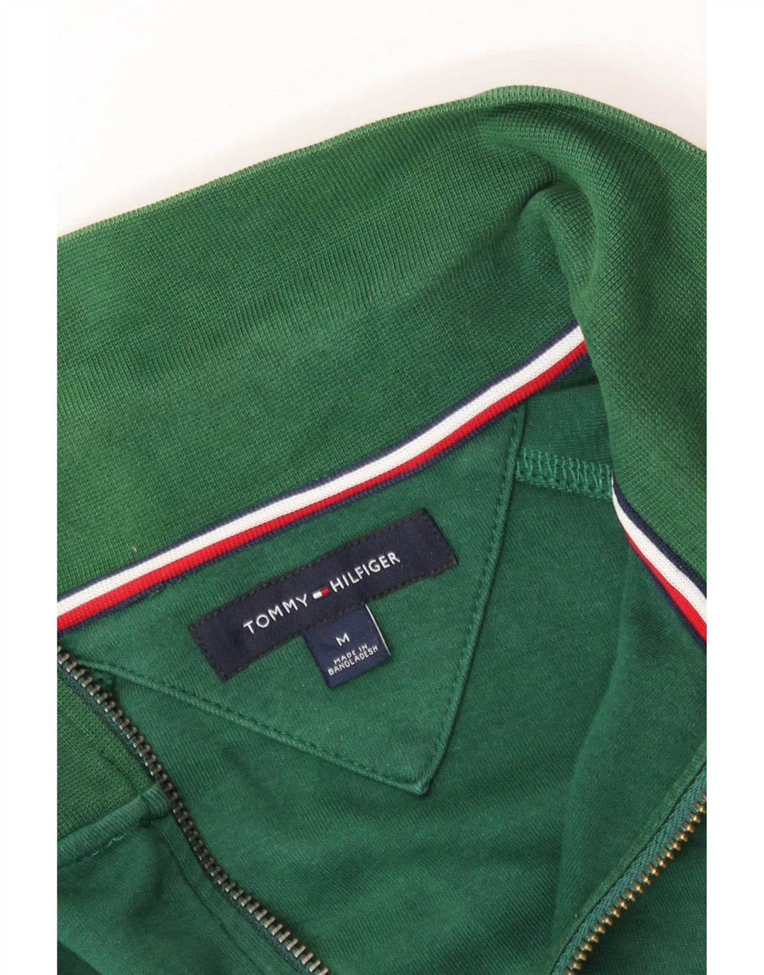 Tommy Hilfiger Herren-Trainingsanzug-Top-Jacke, Mittelgrün, Farbblock