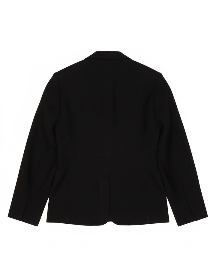 CLASSICS Womens 6 Button Blazer Jacket UK 12 Medium Black Polyester