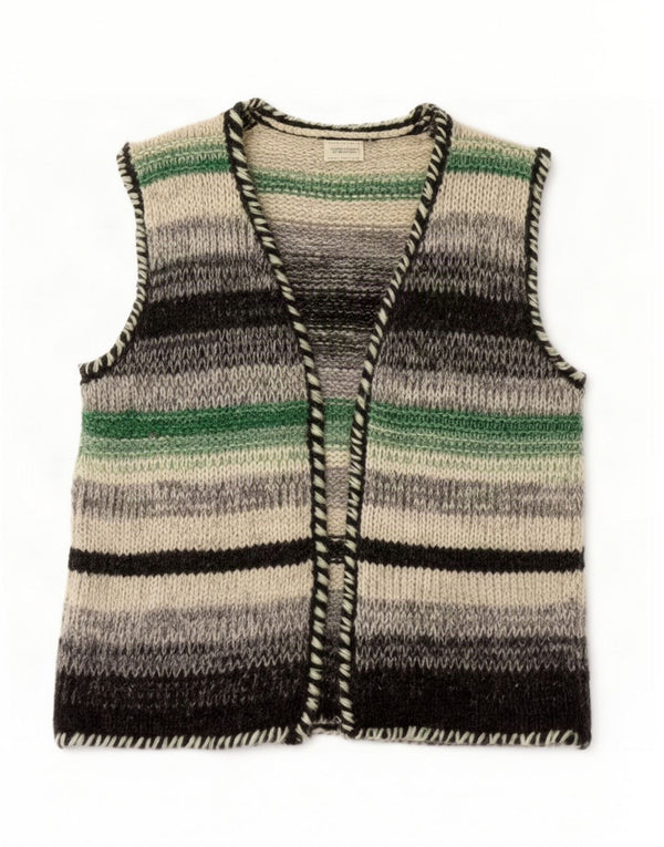 Benetton Ärmelloser Damen-Cardigan-Pullover UK 12 Medium Mehrfarbig