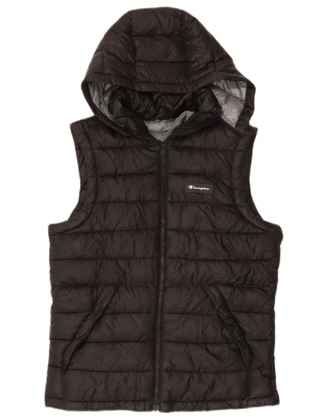 Champion Herren-Weste mit Kapuze, gepolstert, UK 36, Größe S, Schwarz, Polyester