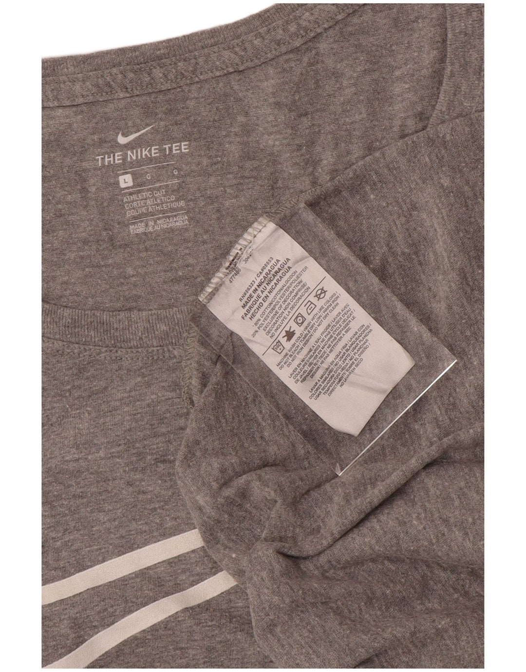 NIKE Damen Athletic Cut Graphic T-Shirt Top UK 16 Large Grau meliert