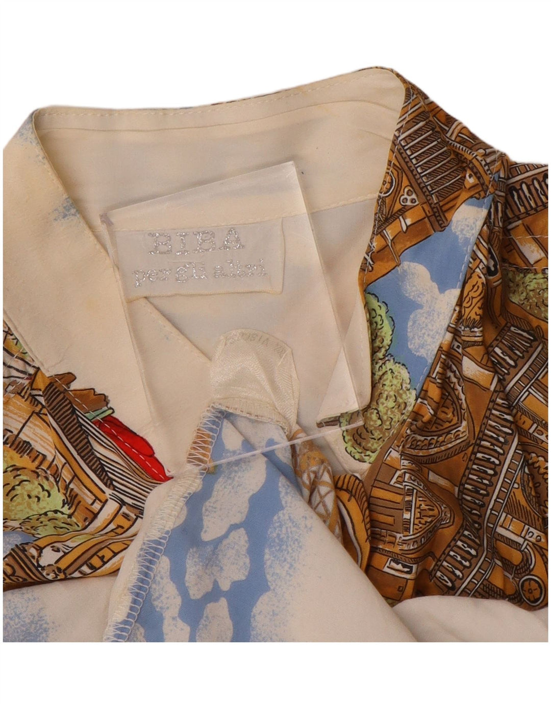 Biba Damen-Hemdbluse mit abstraktem Muster, UK 18, XL, mehrfarbige Viskose