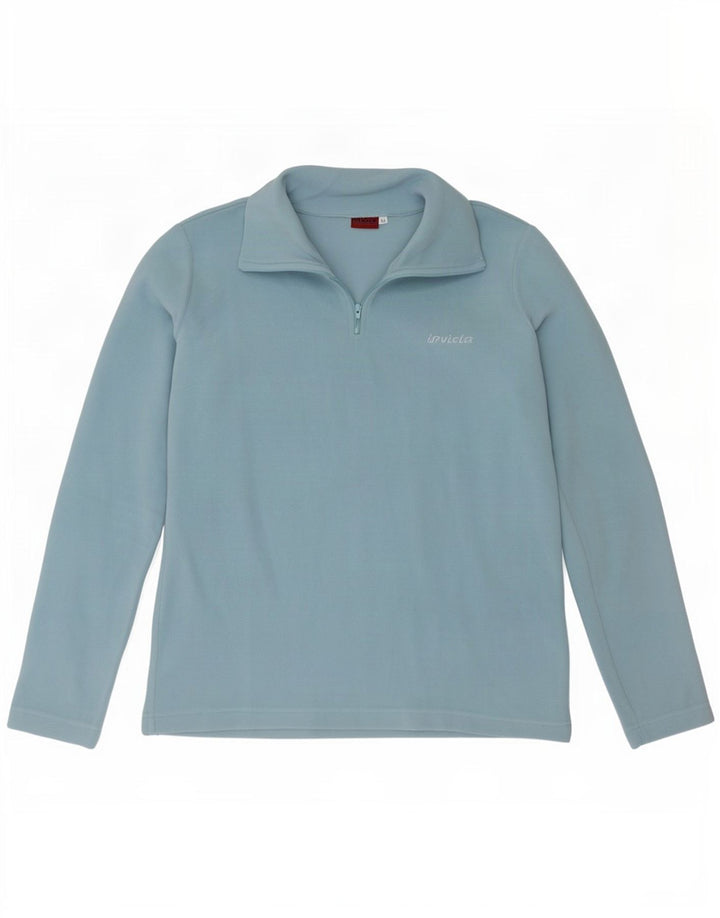 Invicta Damen-Fleecepullover mit Reißverschluss am Hals, UK 12, Mittelblau, Polyester