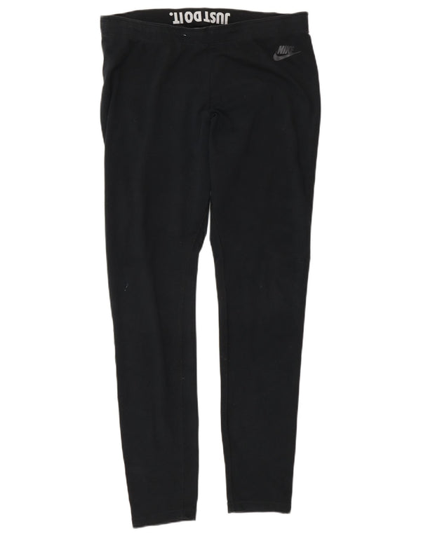 Nike Damen Graphic Leggings UK 14 Large Schwarz