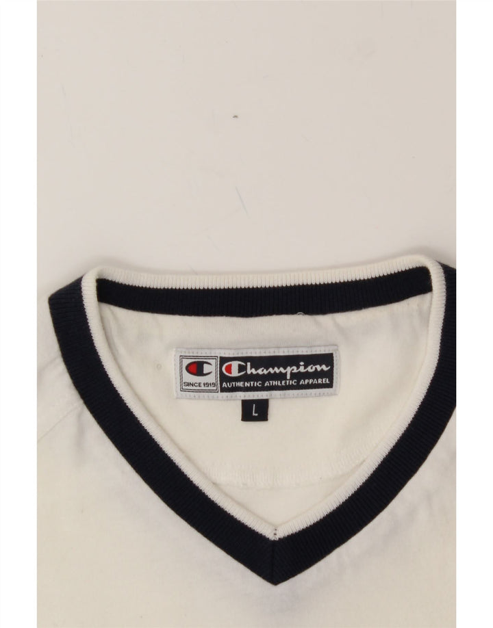 CHAMPION Mens T-Shirt Top Large White Cotton Vintage Champion and Second-Hand Champion from Messina Hembry 