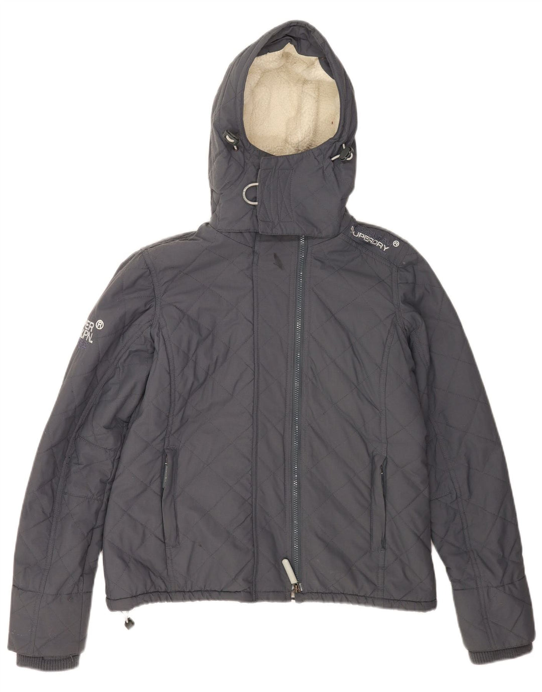 Superdry Damen Windcheater Kapuzen-Windjacke UK 40 Large Grau