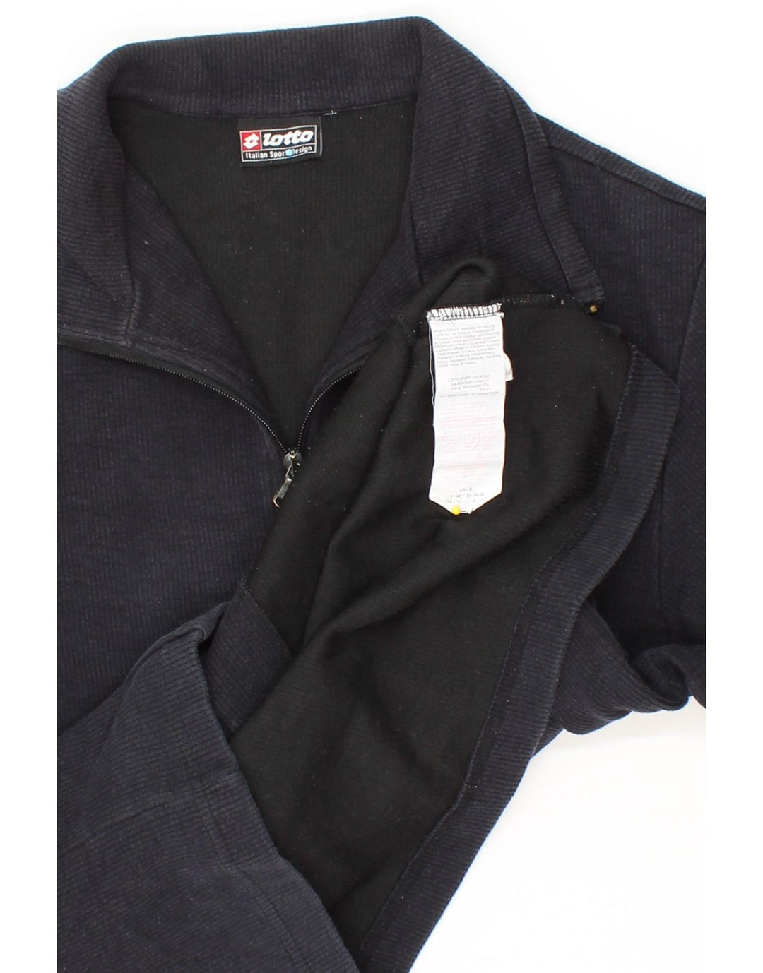 LOTTO Womens Tracksuit Top Jacket UK 10 Small Black Cotton Vintage Lotto and Second-Hand Lotto from Messina Hembry 