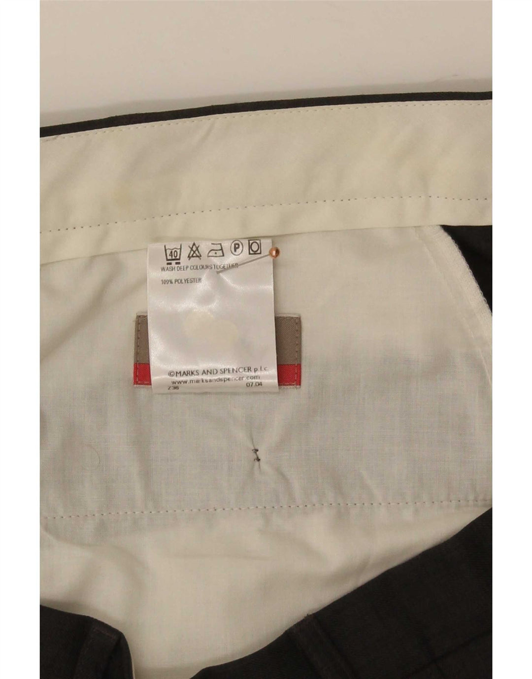 Gerade Herren-Anzughose von Marks & Spencer, W40, L29, grau, Polyester