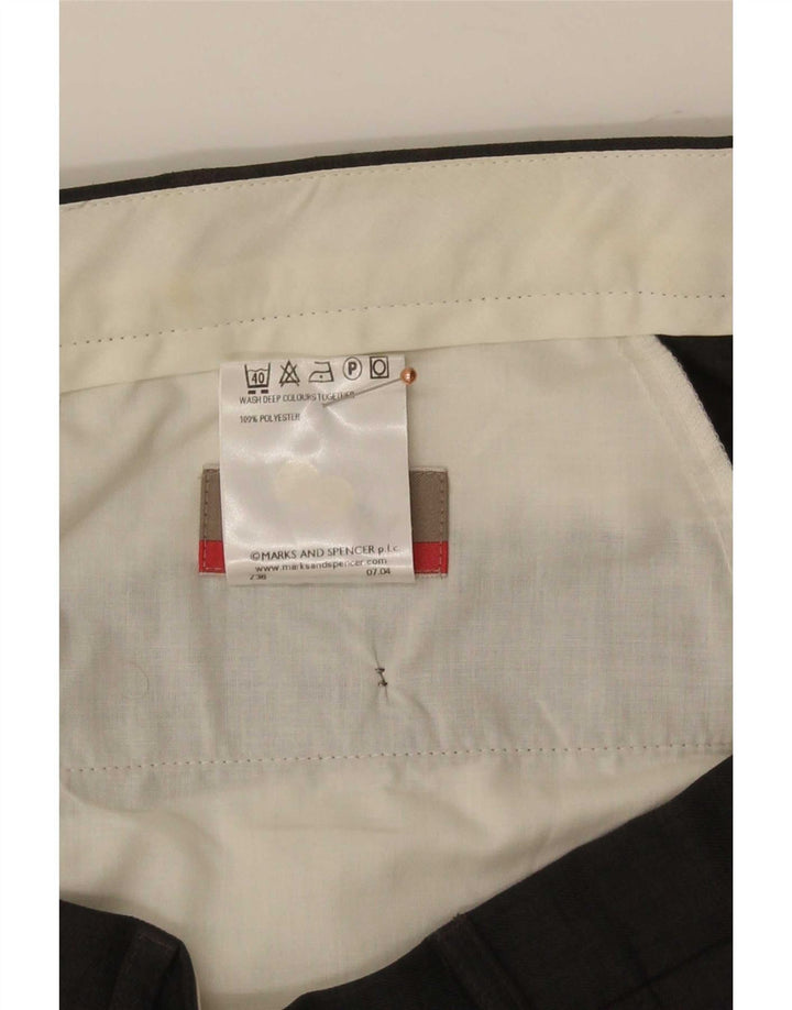 Gerade Herren-Anzughose von Marks & Spencer, W40, L29, grau, Polyester