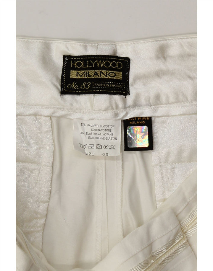 VINTAGE Womens Chino Shorts W30 Medium White Cotton Vintage Vintage and Second-Hand Vintage from Messina Hembry 