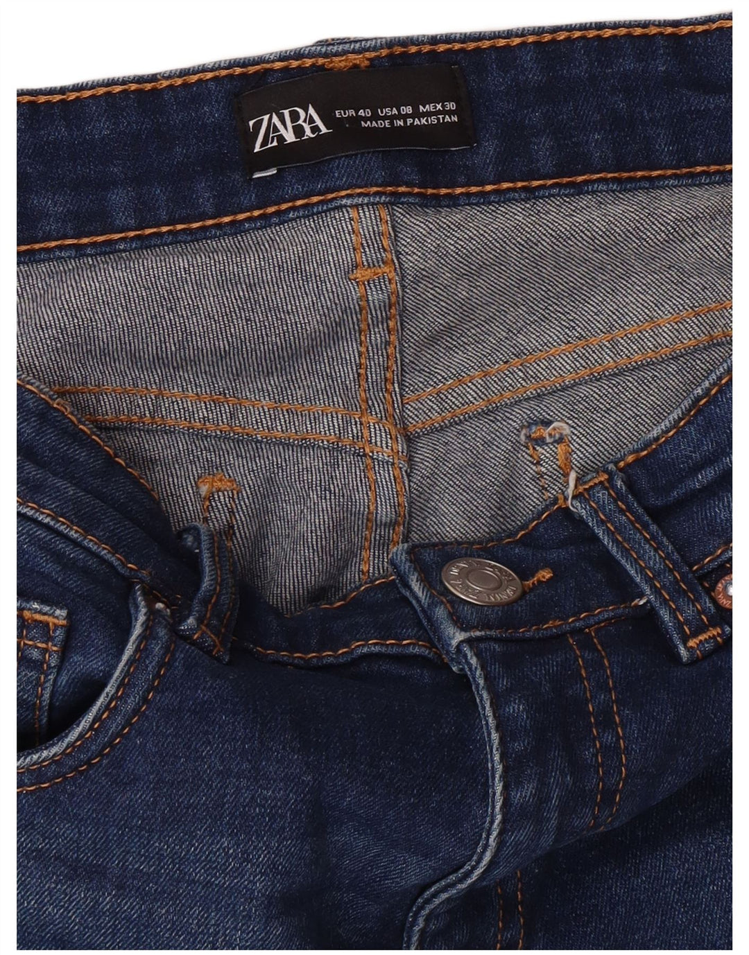ZARA Womens Crop Bootcut Jeans EU 40 Medium W30 L25 Blue