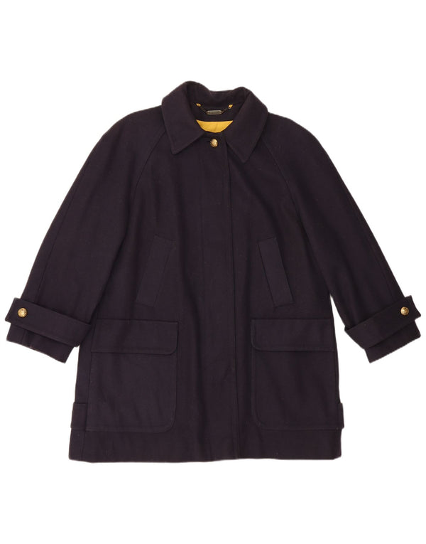 Aquascutum Damen Übergroßer Mantel UK 16 Große marineblaue Wolle