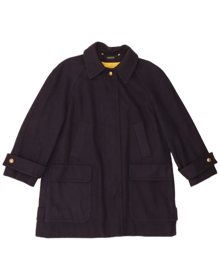 Aquascutum Damen Übergroßer Mantel UK 16 Große marineblaue Wolle