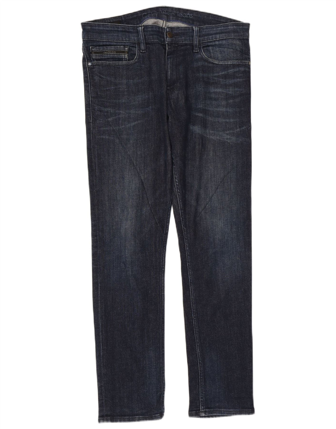 Calvin Klein Herren Slim Jeans W33 L32 Marineblau Baumwolle