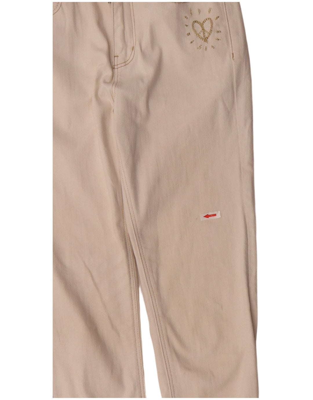 DESIGUAL Damen Slim Jeans W28 L27 Off White Baumwolle