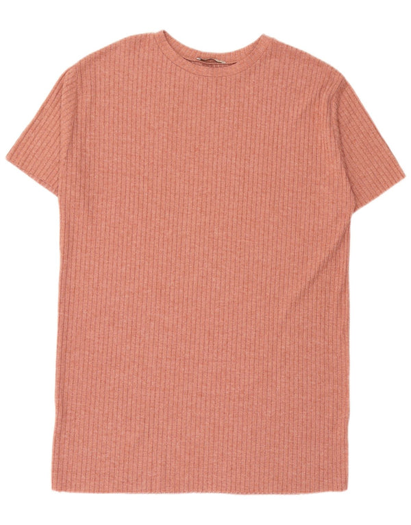 Zara Damen Übergroßes T-Shirt-Kleid UK 10 Small Pink