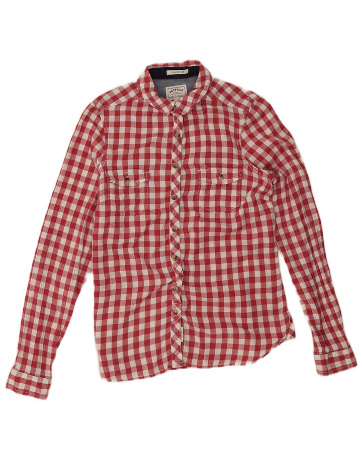 Fat Face Flanellhemd mit klassischer Passform für Damen, UK 12, Mittelroter Gingham-Karomuster