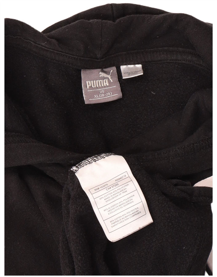 Puma Jungen Graphic Hoodie Pullover 13–14 Jahre XL Schwarz Baumwolle