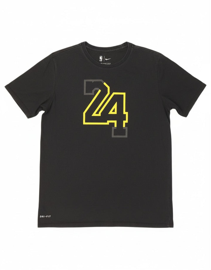 NIKE Mens Dri Fit Graphic T-Shirt Top Medium Black Cotton