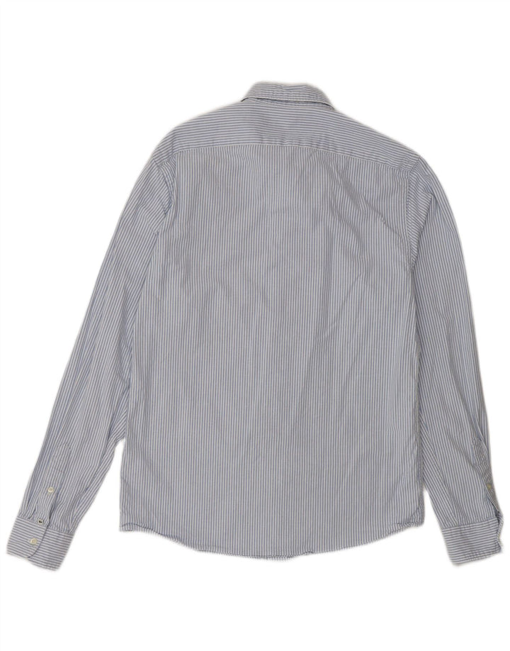 SCOTCH & SODA Herrenhemd aus mittelblauer Nadelstreifen-Baumwolle