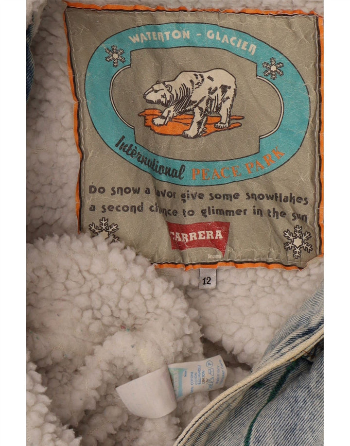 CARRERA Sherpa-Jeansjacke für Jungen, 11–12 Jahre, blaue Baumwolle