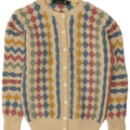 Strickjacke für Damen von Tulchan, Einheitsgröße, beige Argyle/Diamant-Schurwolle