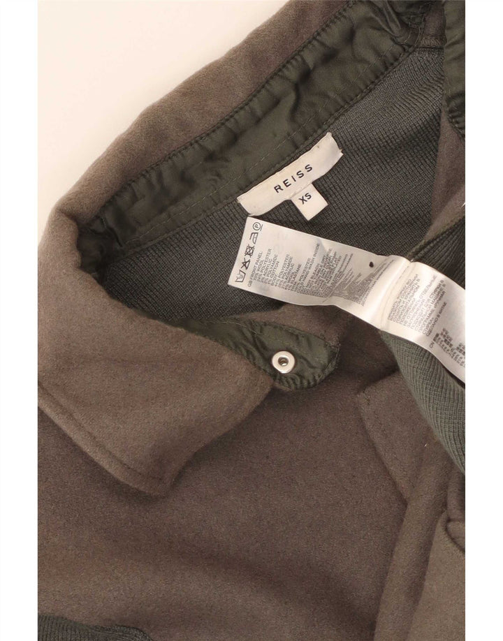 Reiss Herren-Flanellhemd XS, graue Wolle