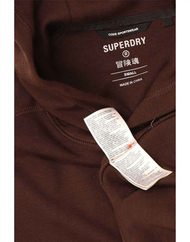 Superdry Herren-Kapuzenpullover, Größe S, braune Baumwolle